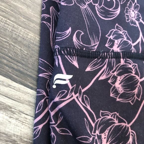 Fabletics Pink and Black Floral Leggings - Picture 5 of 7
